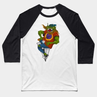 Skater Dragon Baseball T-Shirt